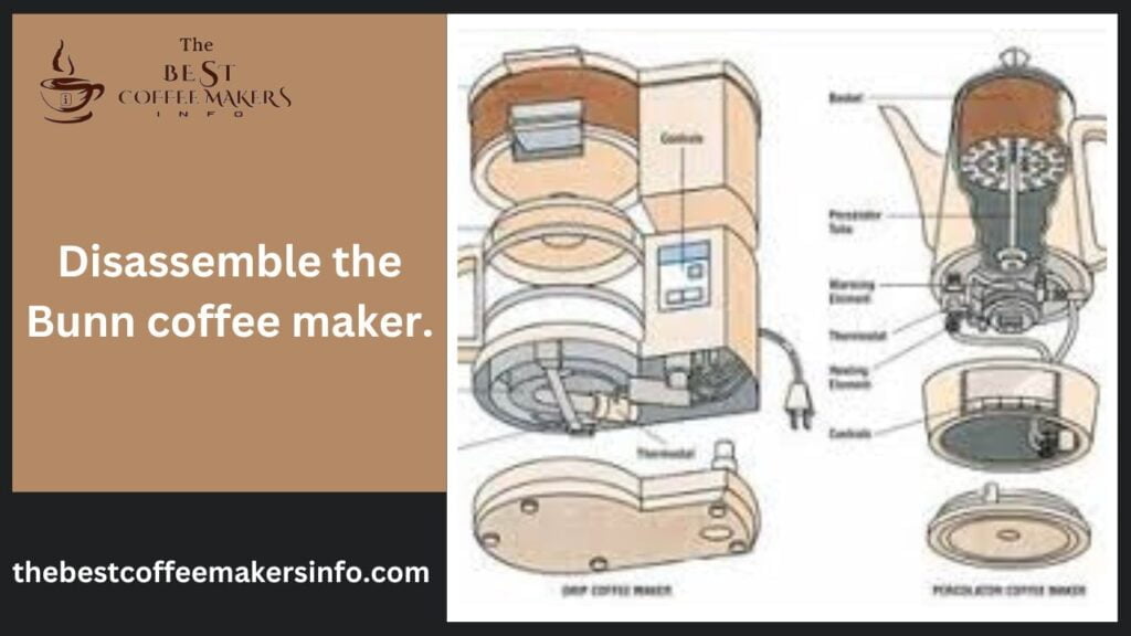 Disassemble the Bunn coffee maker.