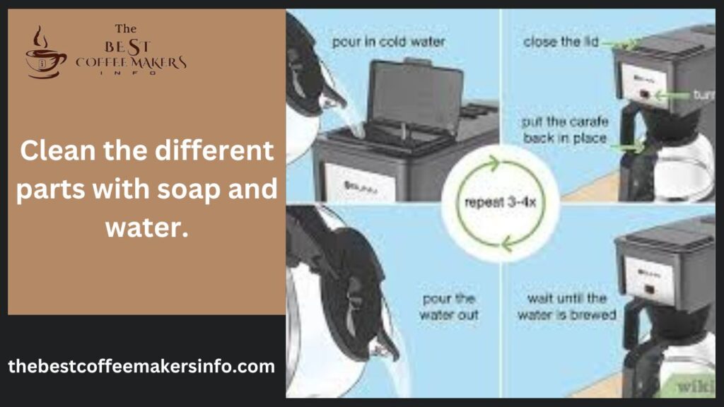 Clean the different parts with soap and water.